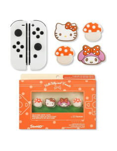 Tapas de Pulgar Hamee Hello Kitty y My Melody Hongo para Switch