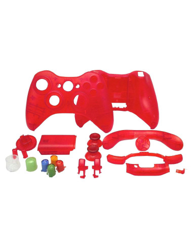 Kit Carcasa y Botones OSTENT para Controlador Xbox 360 Rojo