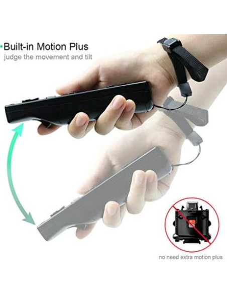 Controlador Inalámbrico ChamZA Motion Plus para Wii/Wii U Negro