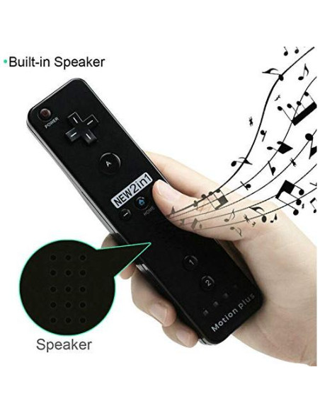 Controlador Inalámbrico ChamZA Motion Plus para Wii/Wii U Negro