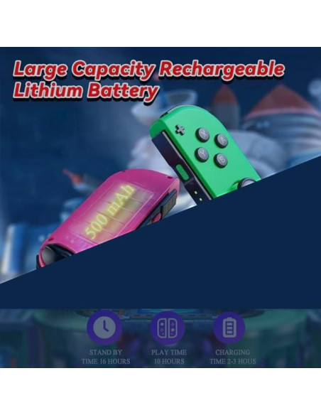 Controlador Inalámbrico 3-en-1 Play+ para N-Switch Rosa/Verde Controlador Inalámbrico 3-en-1 Play+ para N-Switch Rosa/Verde