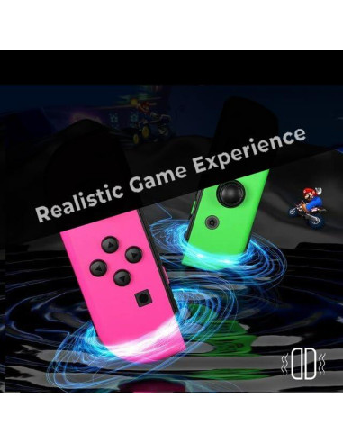 Controlador Inalámbrico 3-en-1 Play+ para N-Switch Rosa/Verde