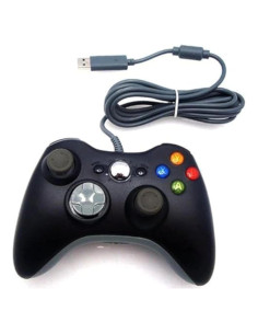 Controlador USB Con Cable Genérico para Xbox 360 y PC Negro
