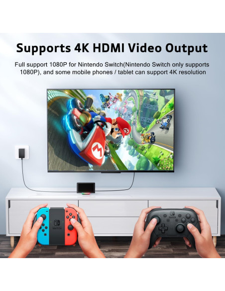 Dock de Carga para Nintendo Switch BOXPSII 4K HDMI USB-C