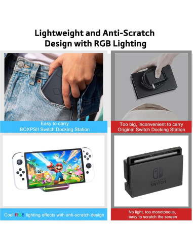 Dock de Carga para Nintendo Switch BOXPSII 4K HDMI USB-C