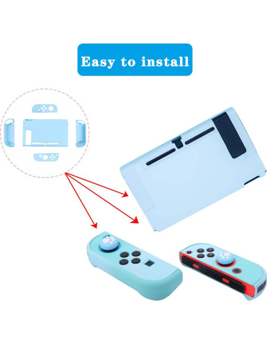 Funda Protectora Dockable OLDZHU Azul para Nintendo Switch