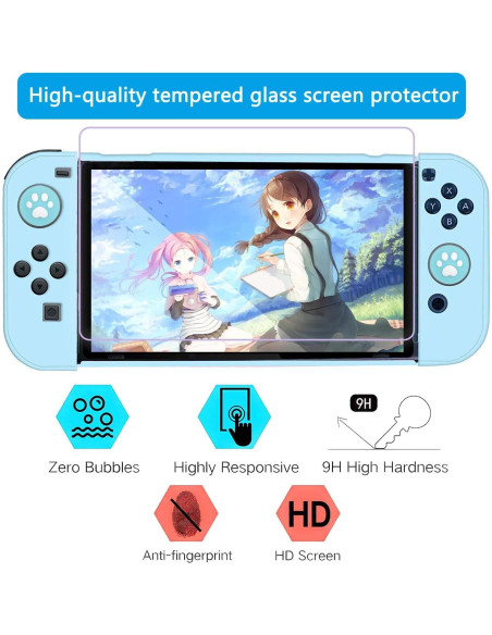 Funda Protectora Dockable OLDZHU Azul para Nintendo Switch