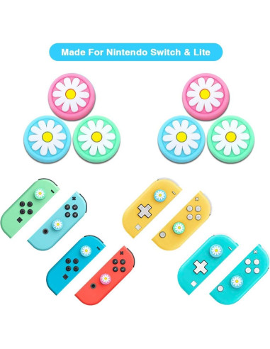 16 Caps de Agarre para Pulgar Nintendo Switch y Lite - Silicona