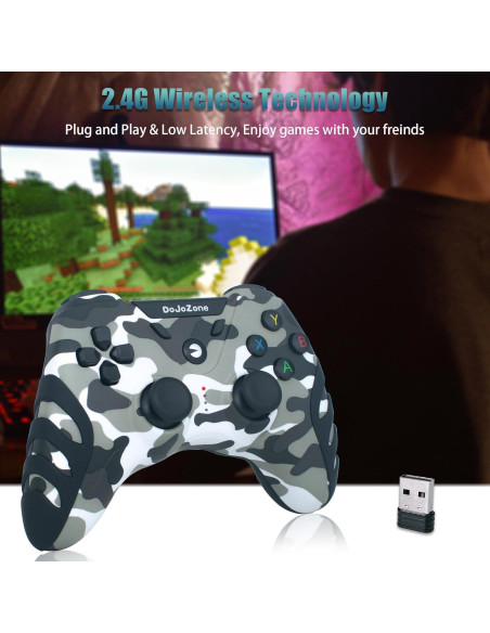 Controlador Inalámbrico DoJoZone para PC/PS3/TV - Doble Vibración