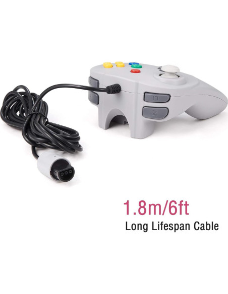 Controlador Mini Retro N64 KIWITATA Gris - Compatible Nintendo 64