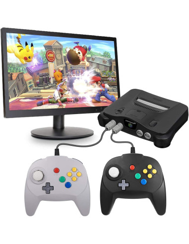 Controlador Mini Retro N64 KIWITATA Gris - Compatible Nintendo 64
