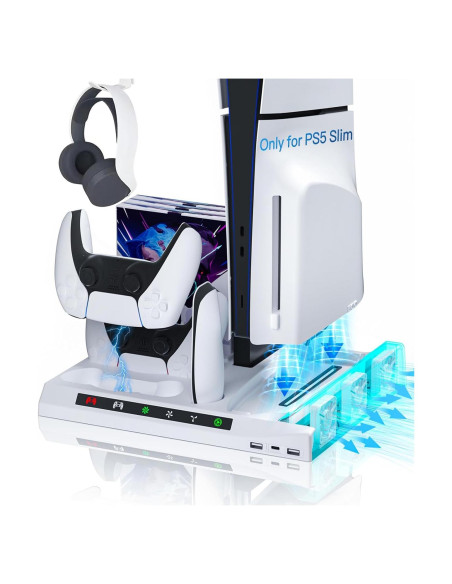 Estación de Enfriamiento y Carga PS5 Slim BGGUANG con Ventiladores Estación de Enfriamiento y Carga PS5 Slim BGGUANG con Ventiladores
