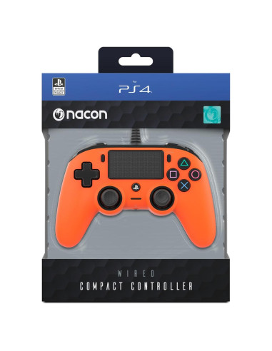 Controlador Compacto con Cable Nacon PS4 Naranja 427g