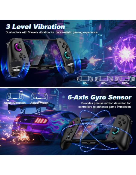 Controlador Inalámbrico LIFUFUTEE para Nintendo Switch Negro