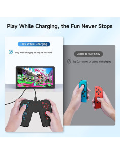 Grip de Carga Joy-Con JINGDU para Nintendo Switch NS/OLED - 2PCS Negro 2