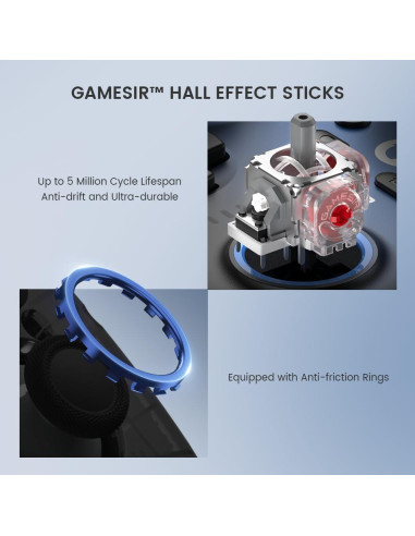 GameSir Super Nova Controlador Inalámbrico para PC/Switch/iOS/Android - Joystick RGB, 1000Hz, Batería 1000mAh
