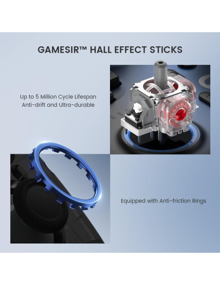 GameSir Super Nova Controlador Inalámbrico para PC/Switch/iOS/Android - Joystick RGB, 1000Hz, Batería 1000mAh