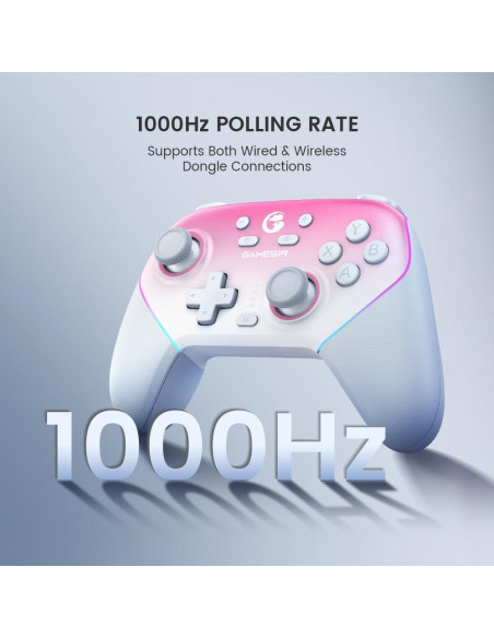 GameSir Super Nova Controlador Inalámbrico para PC/Switch/iOS/Android - Joystick RGB, 1000Hz, Batería 1000mAh
