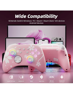Controlador Pro Inalámbrico Mytrix Rosa Sakura con Base de Carga 2