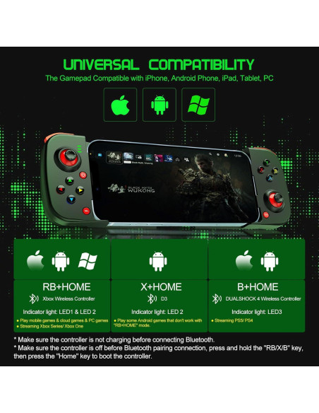 Controlador de Juegos Móvil Joso BSP-D3 Inalámbrico para iPhone/Android