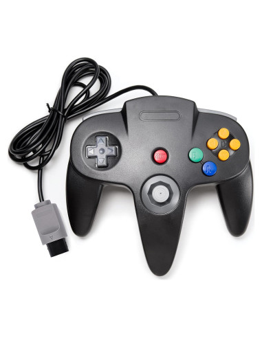Controlador N64 Kiwitatá Negro con Cable y Vibración