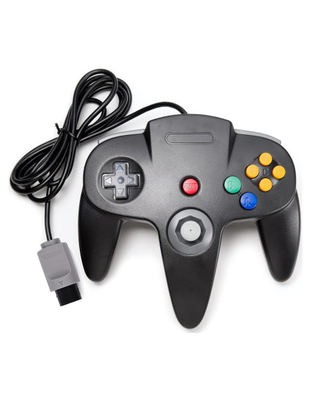 Controlador N64 Kiwitatá Negro con Cable y Vibración