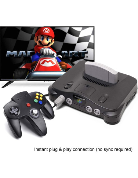 Controlador N64 Kiwitatá Negro con Cable y Vibración