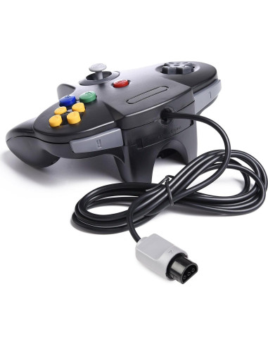 Controlador N64 Kiwitatá Negro con Cable y Vibración