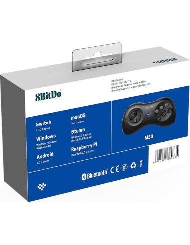 Controlador Bluetooth 8Bitdo M30 para Switch y PC - Negro