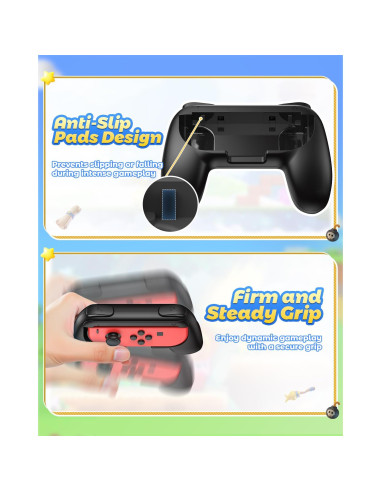 Agarraderas para Nintendo Switch OLED Fyoung - Negro (2 Pzs)