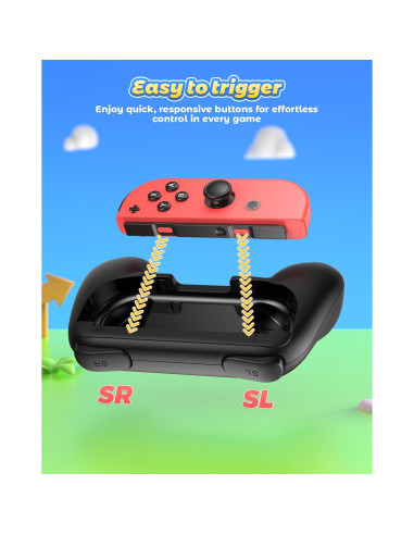 Agarraderas para Nintendo Switch OLED Fyoung - Negro (2 Pzs)