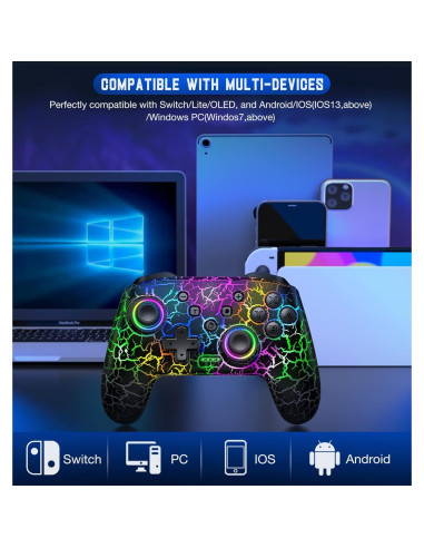 Controlador Inalámbrico Gammeefy para Nintendo Switch - Negro