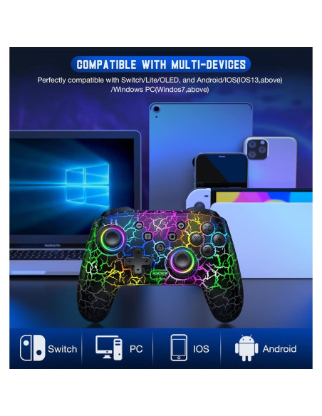 Controlador Inalámbrico Gammeefy para Nintendo Switch - Negro