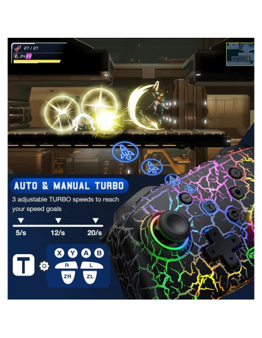 Controlador Inalámbrico Gammeefy para Nintendo Switch - Negro