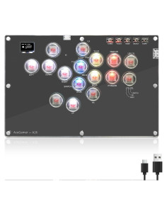 Controlador Arcade AceGamer T16 16 Teclas RGB Turbo PC/PS4/Switch