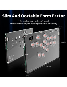 Controlador Arcade AceGamer T16 16 Teclas RGB Turbo PC/PS4/Switch 2