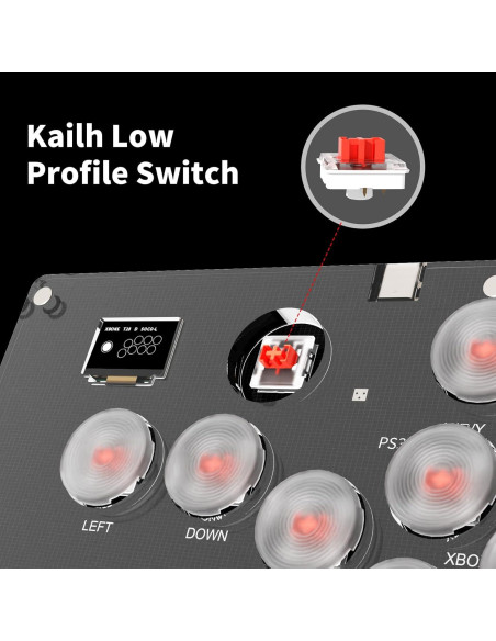 Controlador Arcade AceGamer T16 16 Teclas RGB Turbo PC/PS4/Switch