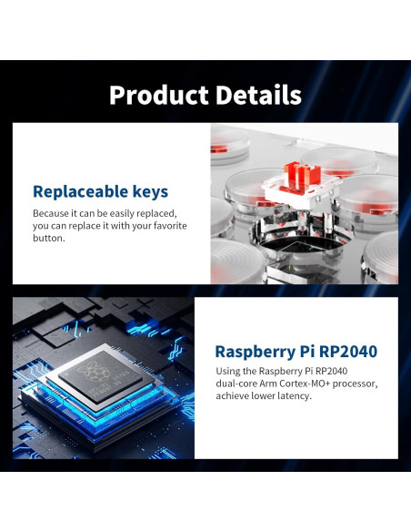 Controlador Arcade AceGamer T16 16 Teclas RGB Turbo PC/PS4/Switch