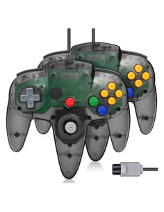 Controlador Con Cable FISUPER N64 - 2 Pack Negro Transparente