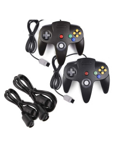 Paquete 2 Controladores Clásicos N64 miadore + 2 Cables 1.8m