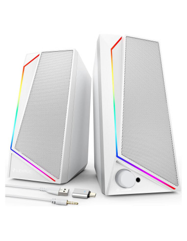 Altavoces LENRUE 1059 para PC USB-C y AUX, 10W Estéreo
