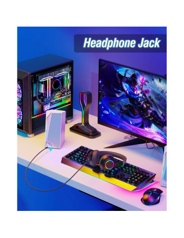 Altavoces LENRUE 1059 para PC USB-C y AUX, 10W Estéreo