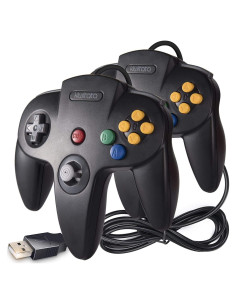 Paquete de 2 Controladores USB Clásicos N64 Kiwitatá para PC y Mac