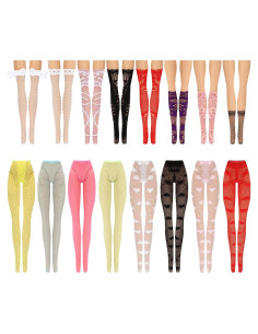 16 Pares de Medias de Encaje SOTOGO para Muñecas 27.94-30.48 cm