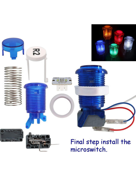 Kit Arcade DIY SJ@JX 2 Jugadores con Joystick y Botones LED