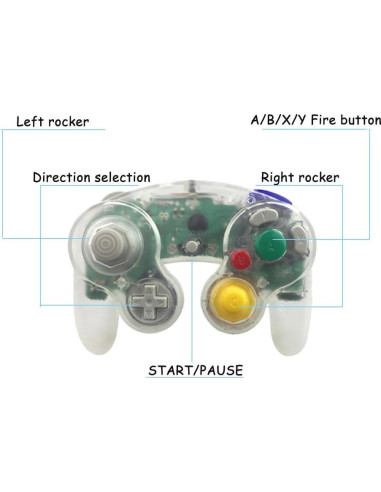 Controlador Clásico Reiso con Cable para Wii/GameCube Blanco