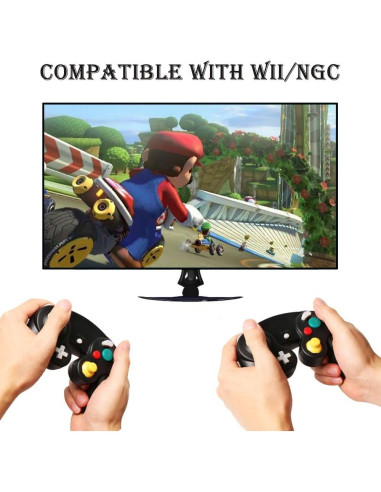 Controlador Clásico Reiso con Cable para Wii/GameCube Blanco