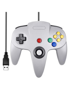 Controlador USB N64 SAFFUN Gris para PC y Raspberry Pi