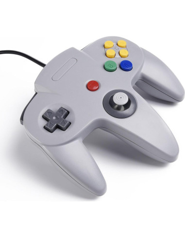 Controlador USB N64 SAFFUN Gris para PC y Raspberry Pi