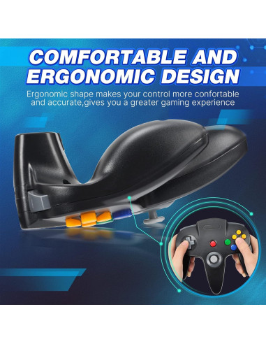 Controlador USB N64 FISUPER para PC y Raspberry Pi - Negro